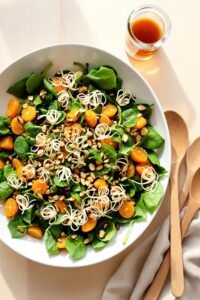 citrusy spinach and mushroom salad