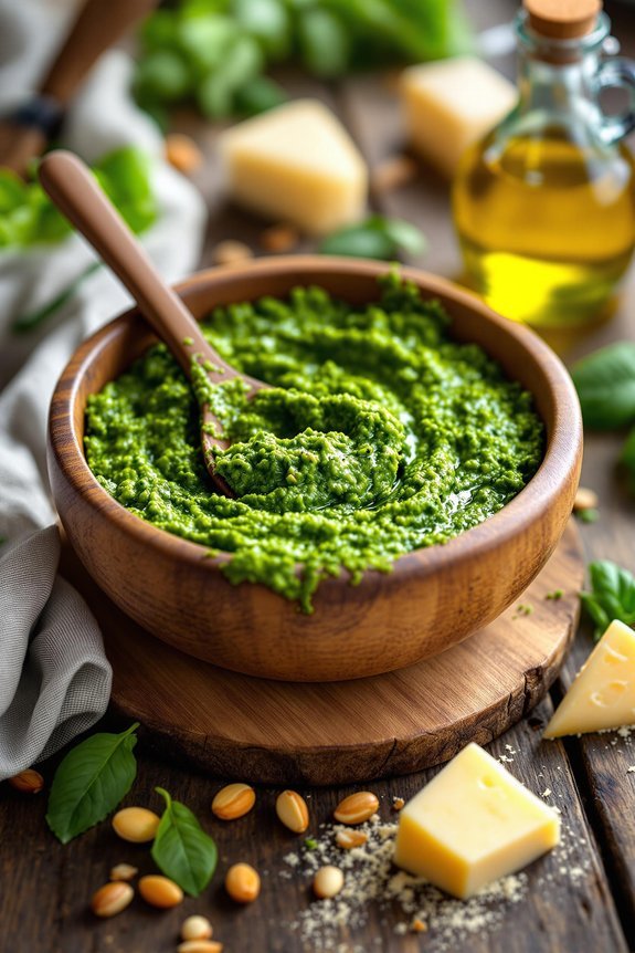fresh basil garlic pesto