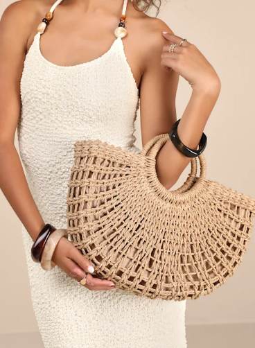 Mihaila Tan Woven Basket Tote
